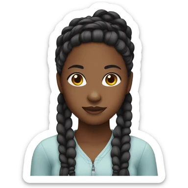 a black girl with braids sticker