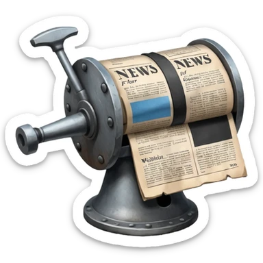 anvil and newspaper together, symbolizing metalworking news emoji sticker