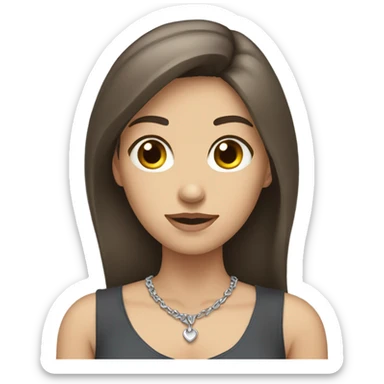 White brunette with hands on collarbone  sticker