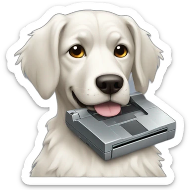 garmr dog guarding a floppy disk sticker