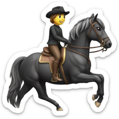 Horse riding on a horse sticker