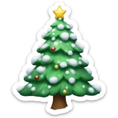 Christmas tree with snow  sticker