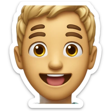 Excited and happy with the eyes of the heart sticker