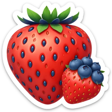 Strawberry and blueberry sticker