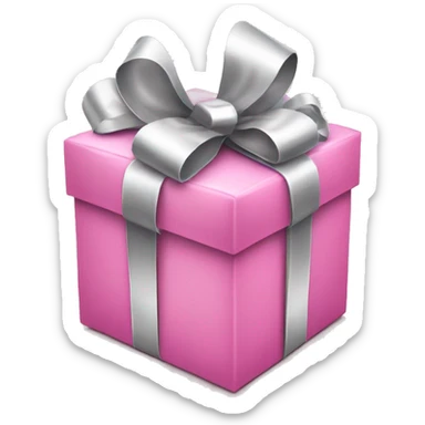  pink Christmas boxes with silver bow sticker