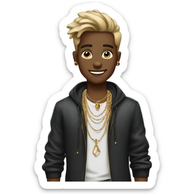 stylish boy with jewelry sticker