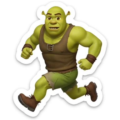 Shrek with a rushin sticker