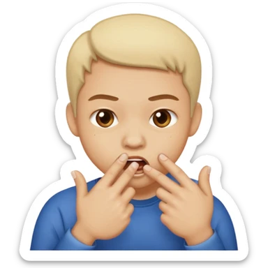 Emoji mordiéndose el dedo sticker