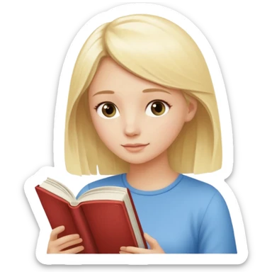 pretty light blonde girl barbie reading huge philosophy book sticker