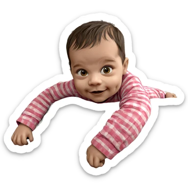 boy in pajamas by tree sticker