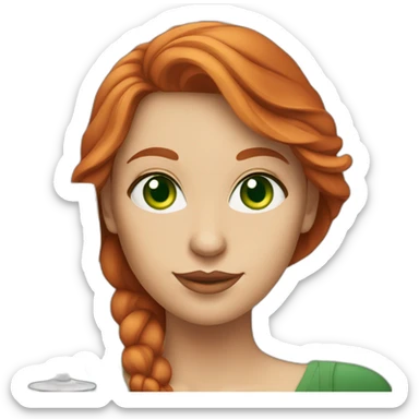 green-eyed red-haired woman with a glass of champagne sticker