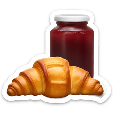 Croissant with red jam sticker