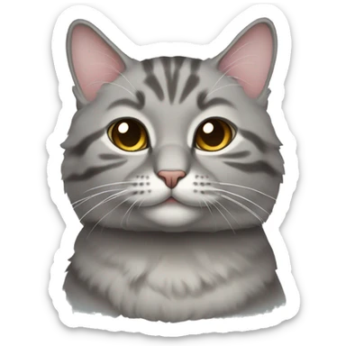 Gray lop-eared tabby cat sticker