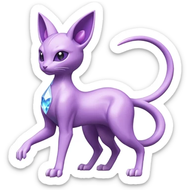 Mewtwo--Espeon-Fakémon-hybrid-creature (full body)  sticker