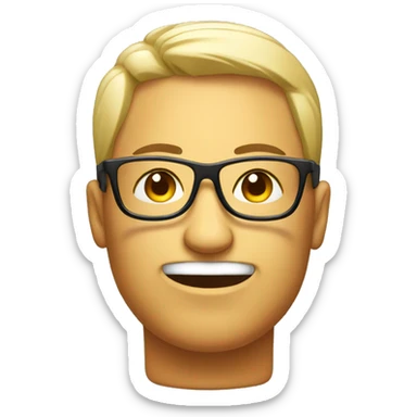 Face whit heat and glassess sticker