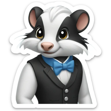 Skunk wearing a waistcoat  sticker
