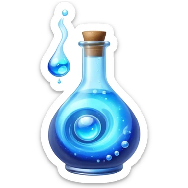 FANTASY MAGIC BLUE POTION TILTED TO THE LEFT IN A CIRCLE BOTTLE sticker