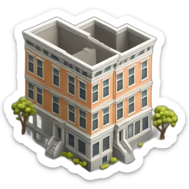building model isometric san francisco sticker