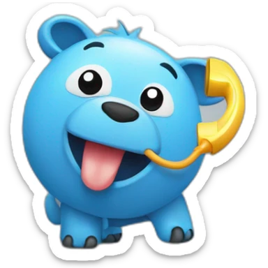 un cochone qui joue au telephone sticker