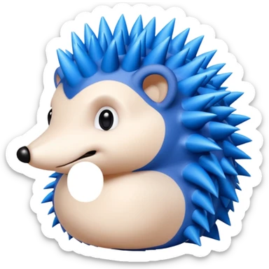  A blue hedgehog with 6 spines only face no whiskers sticker