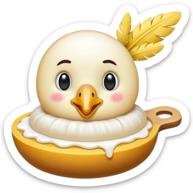 genera un emoji de una paloma comiendo migajas de pan sticker