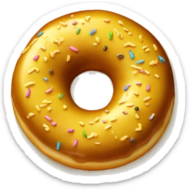 a single square yellow doughnut  sticker