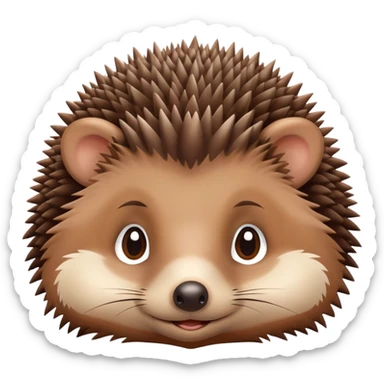 cute friendly hedgehog with sleepy eyes in the evening sticker