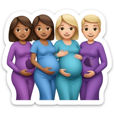 a group of pregnant men and women sticker