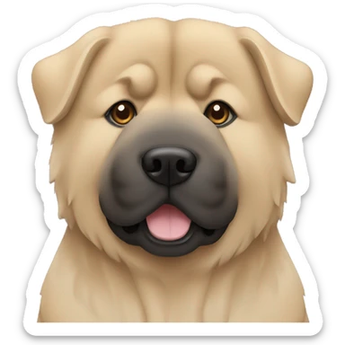 Beige grey chow-chow black muzzle sticker