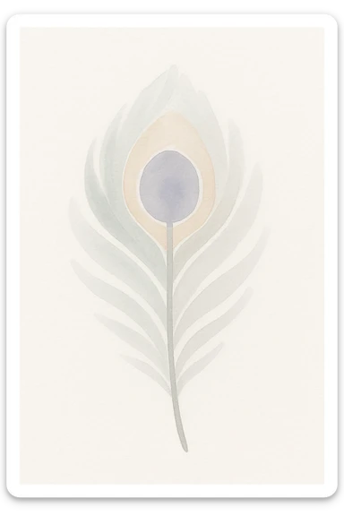 peacock feather, watercolor effect, soft edges sticker