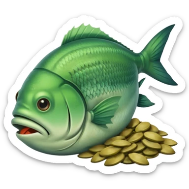 smelly dead fish green smell sticker