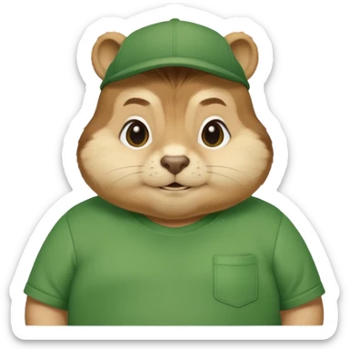 Chipmunk theodore from alvin and the chimpmunks VERY FAT WITH GREEN SHIRT VERY BIG FOR HIS FAT BODY sticker