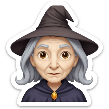 black old witch sticker