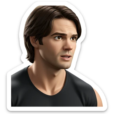 male in black shirt sticker