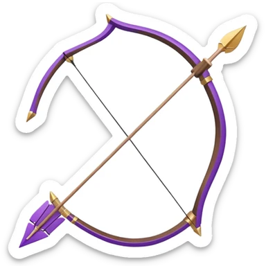 bow and arrow purple sticker
