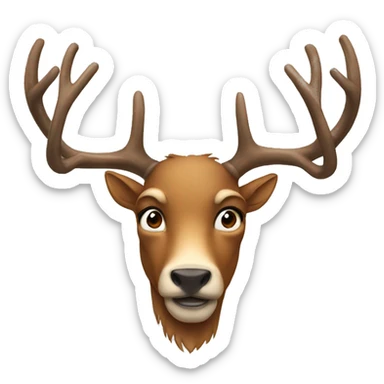 dear with a broken antler sticker