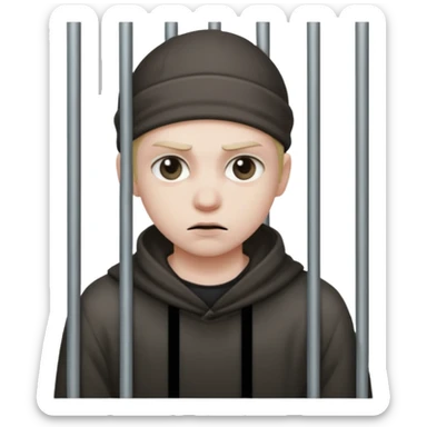 Создай эмодзи вора за решёткой sticker