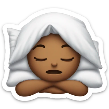 tired girl in bed  sticker