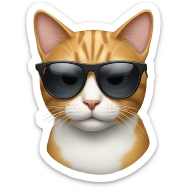 Cat with sunglasses sticker