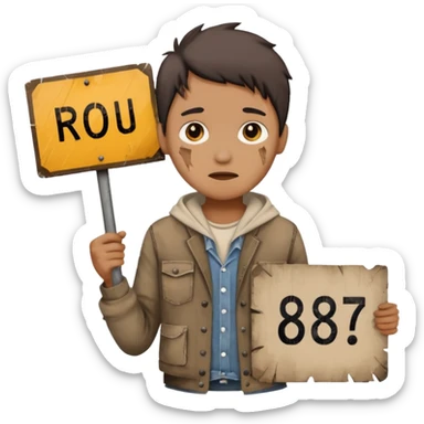 homeless job icon person not recognisiable sticker