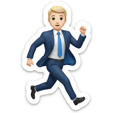 businessman picking running, face direct to camera, half body sticker