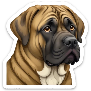 brindle coat english mastiff sticker