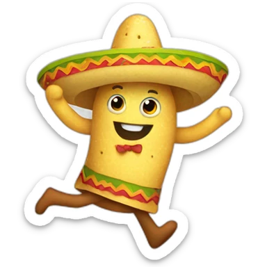 Happy mexican taco dancing sticker