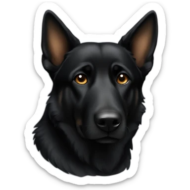 black-GermanShepard-dog sticker