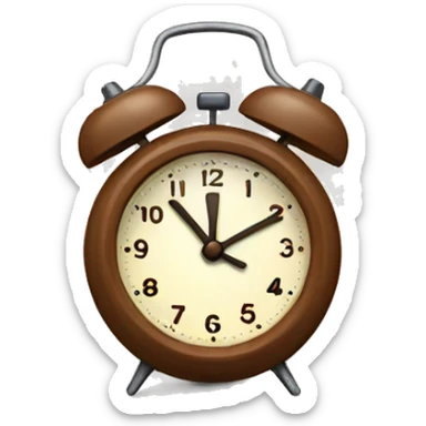 Brown alarm clock sticker