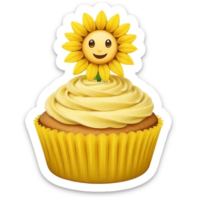 sunflower cupcakes sticker