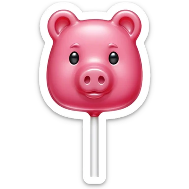 pink spam gummy bear pig lollipop  sticker