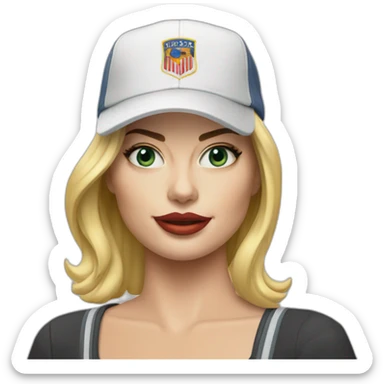 Margot robbie in a cap sticker