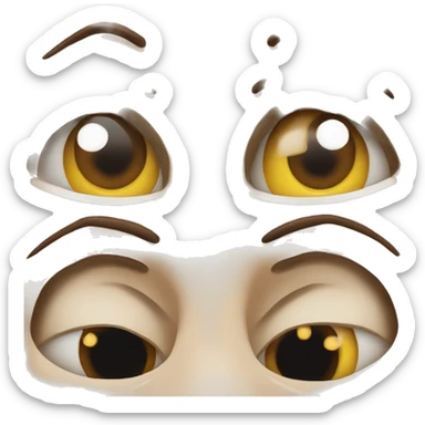 Face with eyes dar apart from each other sticker