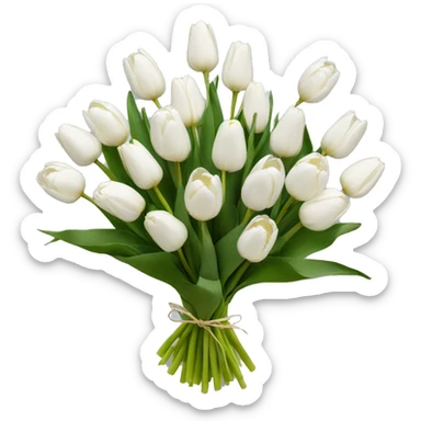 13 white tulips bouquet sticker